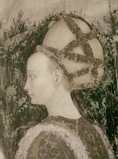 St. George and the Princess of Trebizond, detail of the head of the princess, c.1433-38 by Antonio Pisanello